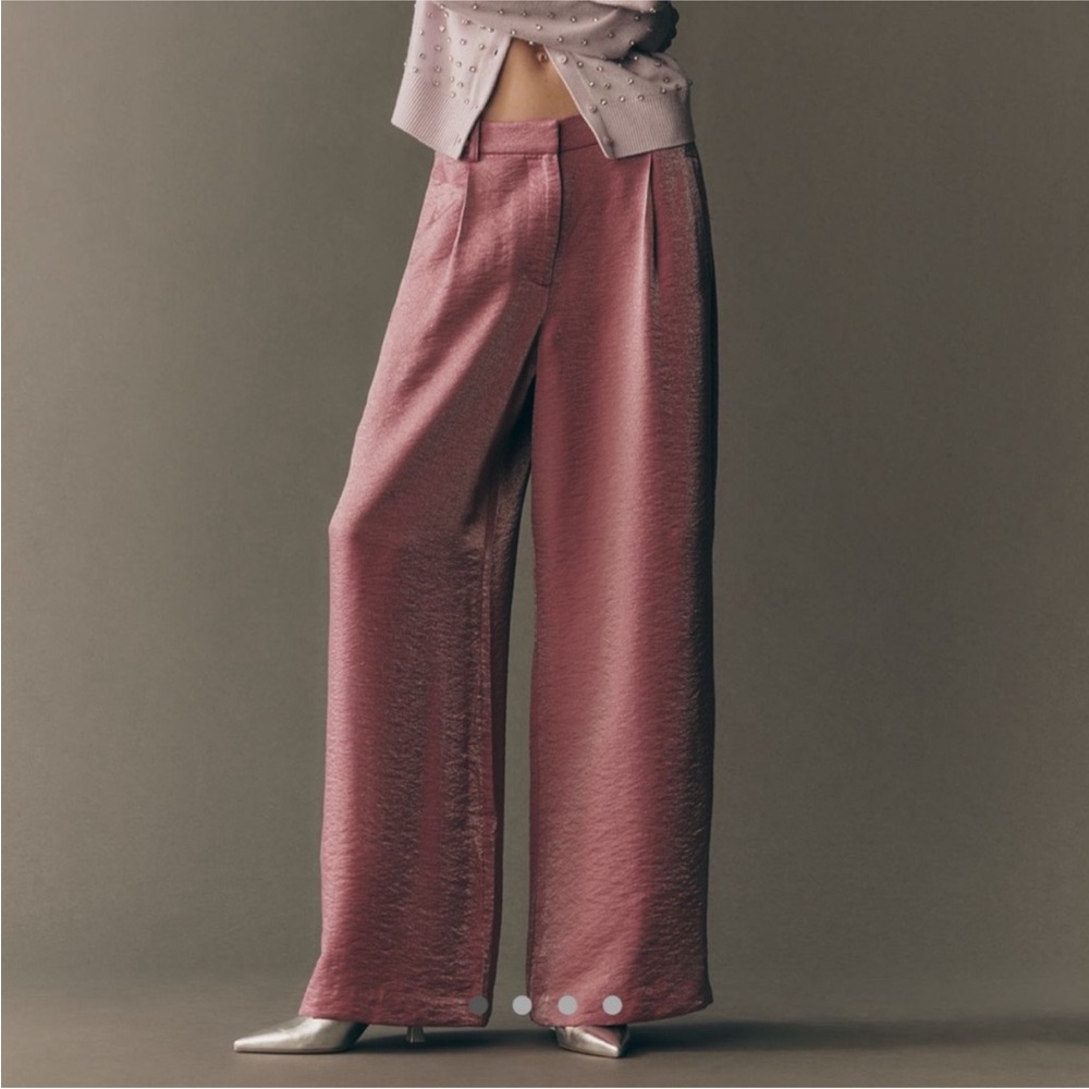 Maeve Mauve Wide-Leg Pants
